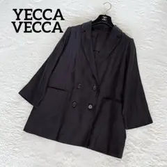 24SS完売品YECCA VECCA リネン混ダブルジャケット 黒 美品 洗えるのサムネイル