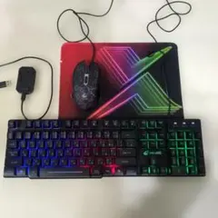 ゲーミングキーボードとマウスとマウスパットセット