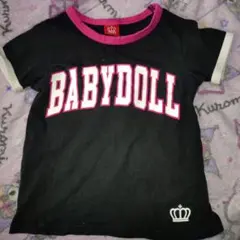 BABYDOLL ブラック×ピンク×ホワイト 半袖 120