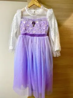 ドレス　130 発表会　プリンセス　ハロウィン　パープル　紫