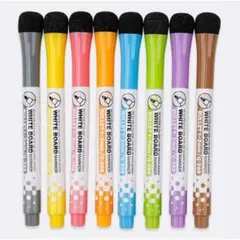 ホワイトボードマーカー 8色 セット 細字 水性 速乾インク マグネット