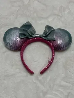 ディズニー カチューシャ スパンコール 水色・ピンク グラデーション