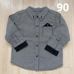 ギンガムチェック長袖シャツ 90cm