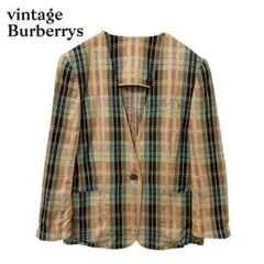 【vintage】Burberrys ノーカラージャケット ノバチェック柄のサムネイル