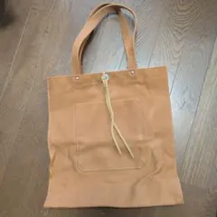 FLUFFYCO ハートモチーフ キャンバス レザーハンドル トートバッグ 