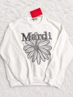 新品　タグ付　Mardi Mercredi スウェット ホワイト フラワー刺繍