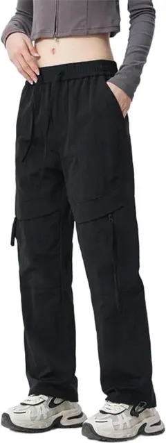 ❣️ XL カーゴパンツ 黒 ワイド ワークパンツ 釣り キャンプ 作業着 軽量