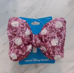 ♥ディズニーランド ミニーちゃん スパンコールドットリボンヘアゴム ヘアポニー♥