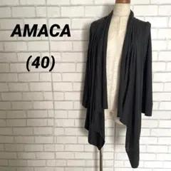 AMACA アマカ　アシンメトリーカーディガン　アシメ　チャコールグレー　40のサムネイル