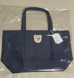 新品未使用 FEILER オールドテディ ワッペントートバッグ ネイビー 大
