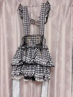 LIZLISA はしごリボンギンガムティアードスカパン