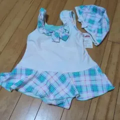 女の子用 ワンピース水着と帽子セット