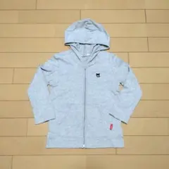 ダブルビー 110cm ジップアップパーカー グレー☆薄手/ダブルB/ミキハウス