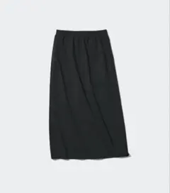 UNIQLO ウルトラストレッチエアリズムロングスカート/丈短め【S】BLACK