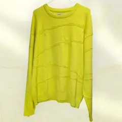 東京エンゼルカシミヤ100%イエローハンドメイドニットセーター 