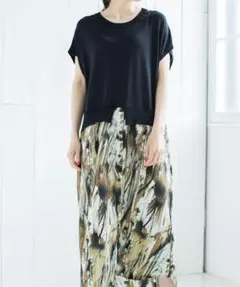 ◆ loaf le tricot ドッキング ニット ワンピース one