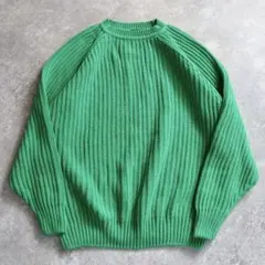 レアカラー 90s OLD GAP コットンニット 無地 グリーン ヴィンテージ