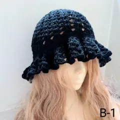 バケットハット 手編み帽子 ハンドメイド y2k グランジ つば広帽子 帽子