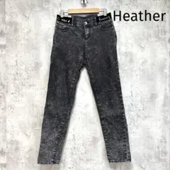【Heather】スキニーデニムパンツ ストレッチ 黒 M ポケット