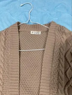 axes ピンク　ケーブルニット カーディガン