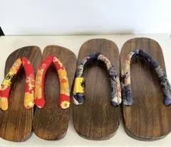 【送料込　匿名配送】未使用　桐下駄　かわいい　浴衣下駄　男女ペア　お祭りに!