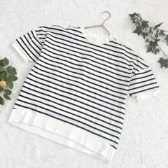 a.v.v アーヴェヴェ ボーダーカットソー Tシャツ M ゆったりのサムネイル