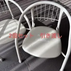 ホワイト 折りたたみ椅子 2脚セット - メルカリ