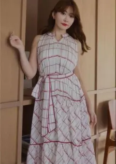 Anduze Belted Check Dress Mサイズ - メルカリ
