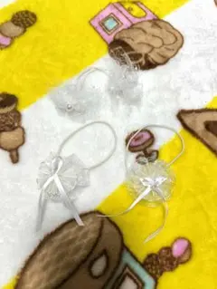 リボン付きホワイトヘアゴム2個セット
