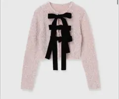 フロントリボンニットトップス