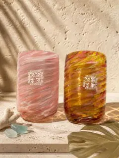 【沖縄 琉球ガラス】源河源吉 美海タンブラー 400ml 2個セット