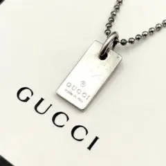 GUCCI 新品同様品 G刻印ラウンドプレートネックレス 925シルバー