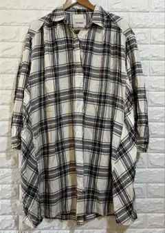 niko and... レーヨン混 チェック　シャツワンピース チュニック F