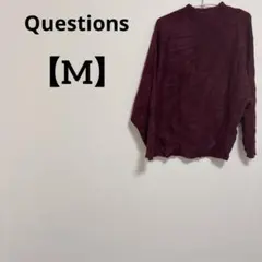 1点もの✨Questions 【M】バーガンディ 長袖ニット ハイネック 無地