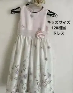 キッズ 120相当♡ドレス ピンク ホワイト 花柄 おまけリボン付き