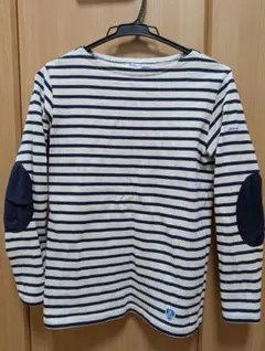 ORCIVAL ボーダーカットソー エルボーパッチ付き サイズ1