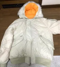 美品 sacai グレー ホワイト ブルゾン MA-1 フライトジャケット - メルカリ