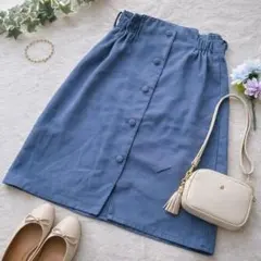 マジェスティックレゴン ꕤ ひざ丈スカート 台形 サイドゴム バックジップ 春秋