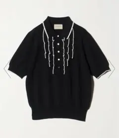 ユナイテッドアローズ　スカラップ フリル ショートスリーブ ニットウォッシャブル