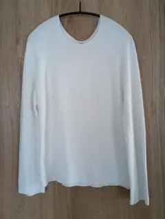 ユニクロ 3Dコットンクルーネックセーター 白 オフホワイト