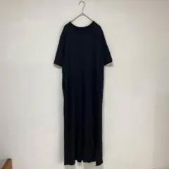 MUJI/無印良品】カットソーワンピース 【XL】コットン100% 黒　ロング