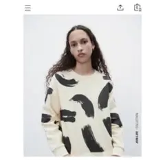 ZARA ザラ プリント入りスウェットシャツ