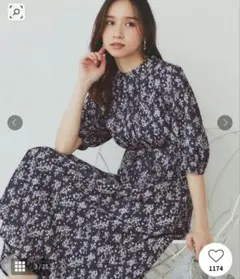 完売品タグ付未使用*index**スタンドネック小花柄ワンピース