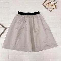 ROPE フレアスカート サイズ38 ひざ丈 グレー系 シンプル 日本製