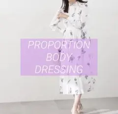 PROPORTION BODYDRESSING スタンドカラーフラワーワンピース
