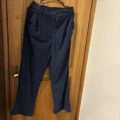 ダークブルー ワイドパンツ XL