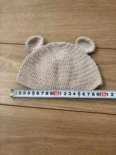 新品　ベビー用クマ耳付き帽子 ベージュ