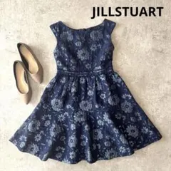 JILLSTUART ワンピース ドレス 結婚式 パーティドレス ひざ丈 刺繍