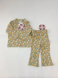 しまむらコラボ moffy stella チューリップ柄 ベビー服セットアップ