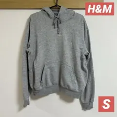 H&M スウェット　トレーナー　グレー　裏起毛　Sサイズ　長袖　フード付き